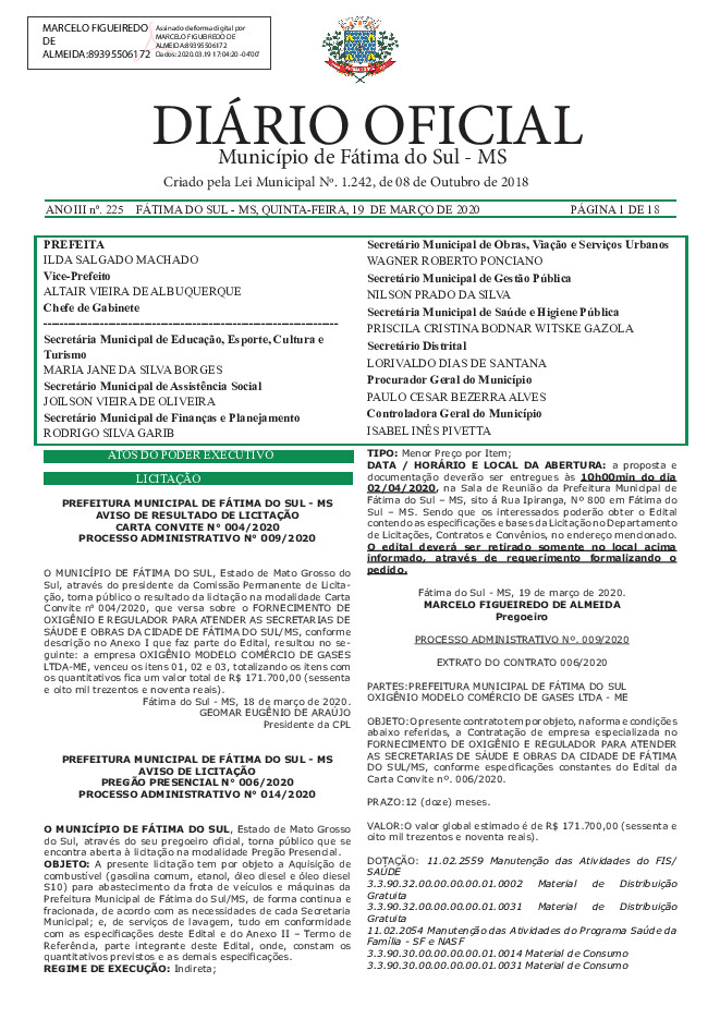 Diário Oficial - Edição nº 225