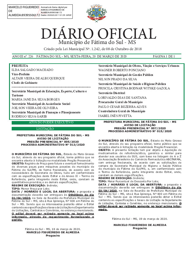 Diário Oficial - Edição nº 226