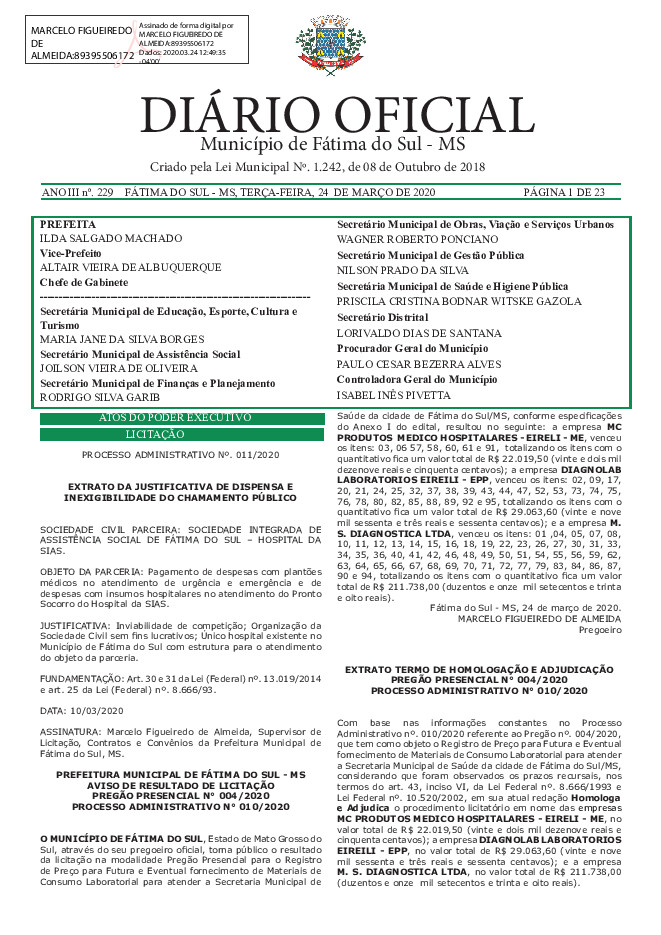 Diário Oficial - Edição nº 229