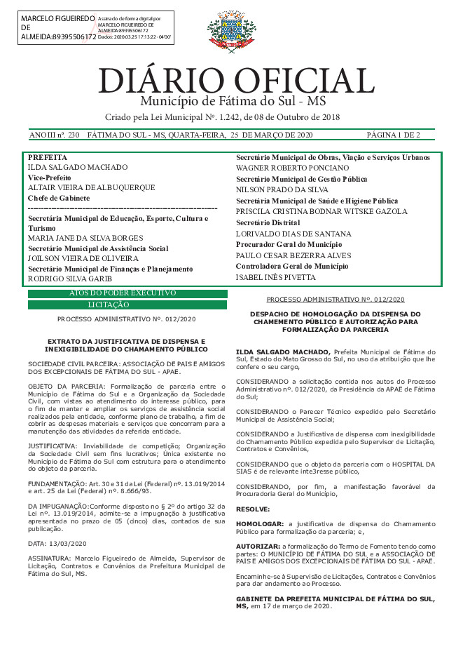 Diário Oficial - Edição nº 230