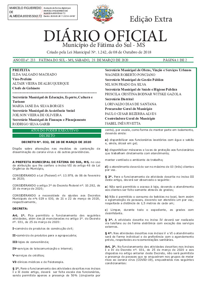 Diário Oficial - Edição nº 233