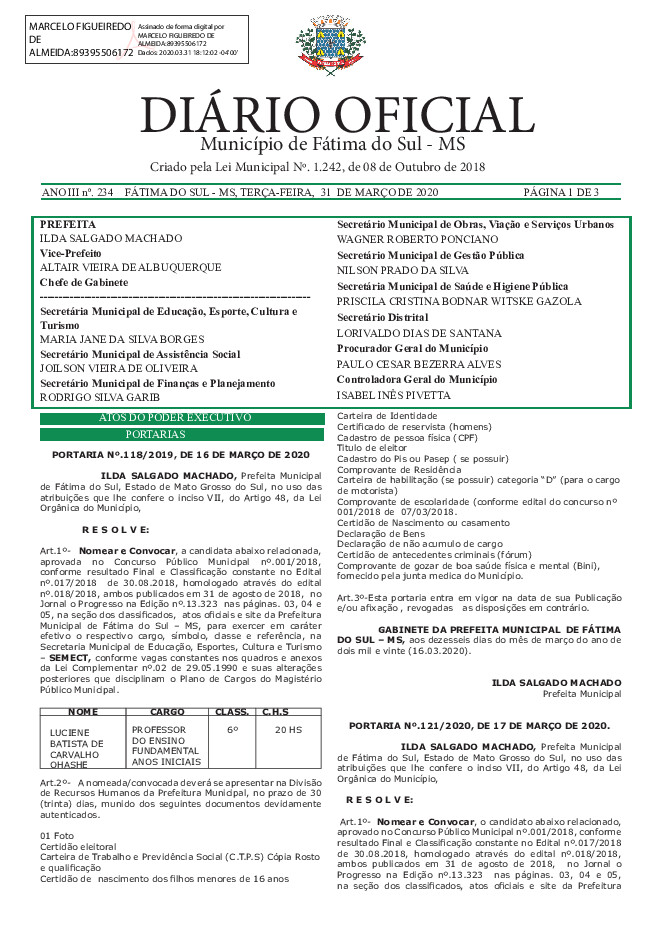 Diário Oficial - Edição nº 234