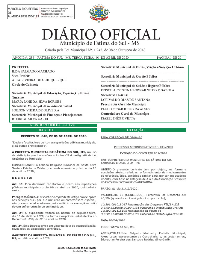 Diário Oficial - Edição nº 238