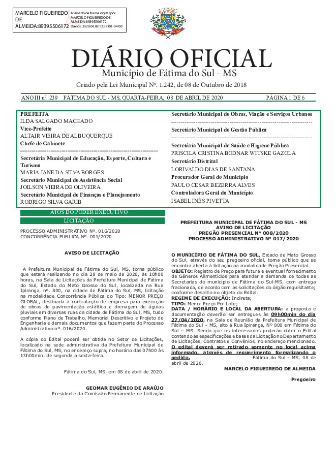 Diário Oficial - Edição nº 239