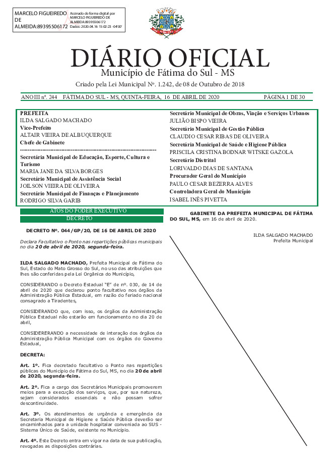 Diário Oficial - Edição nº 244