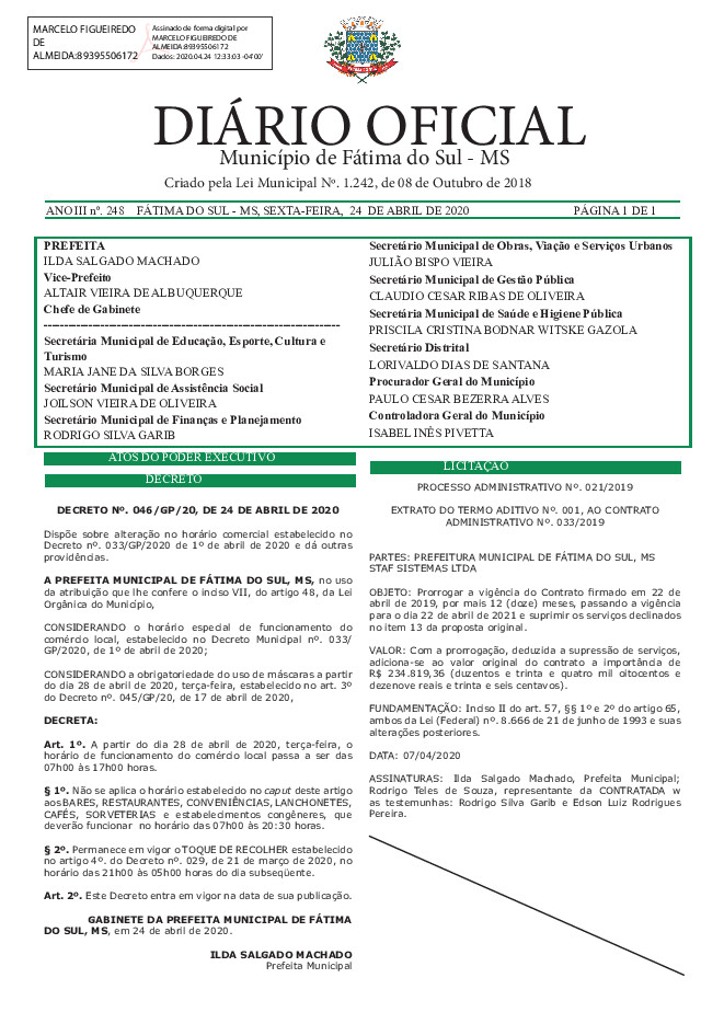 Diário Oficial - Edição nº 248