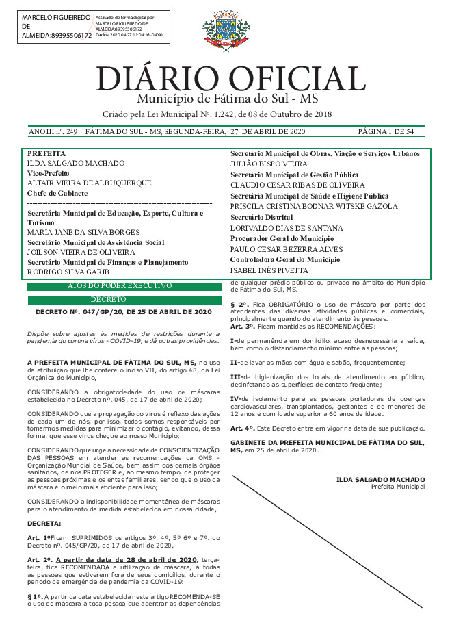 Diário Oficial - Edição nº 249