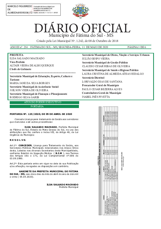 Diário Oficial - Edição nº 254