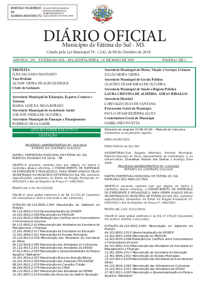 Diário Oficial - Edição nº 255