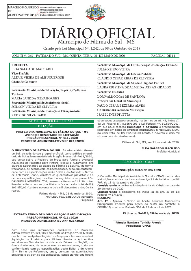 Diário Oficial - Edição nº 258