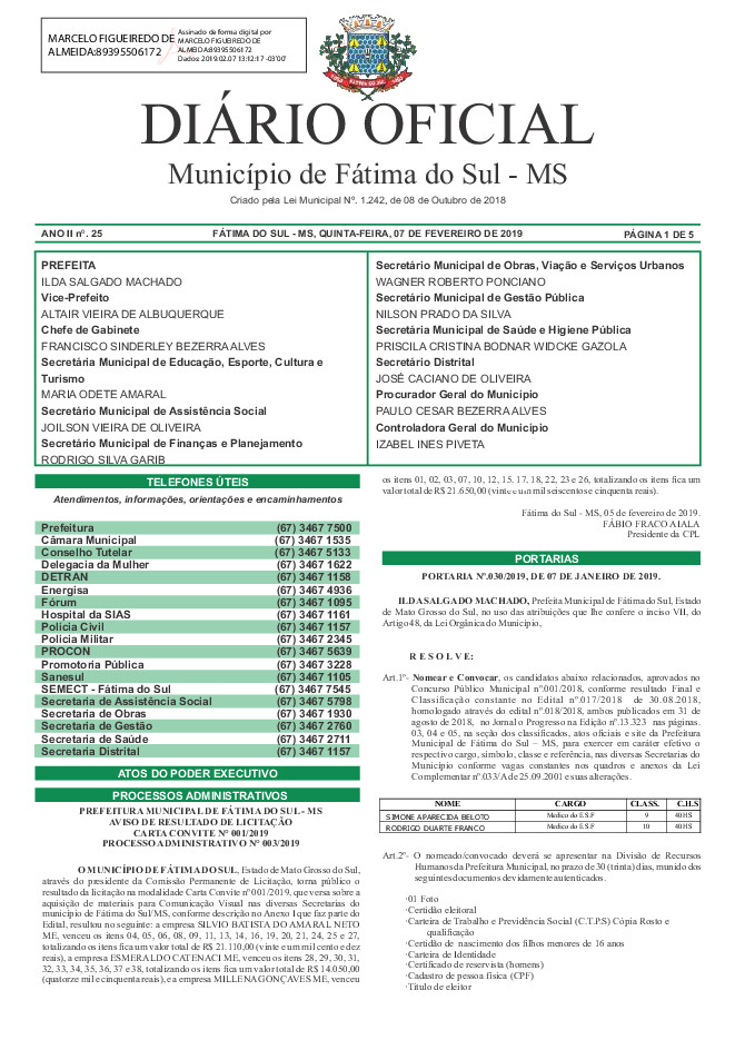 Diário Oficial - Edição nº 25