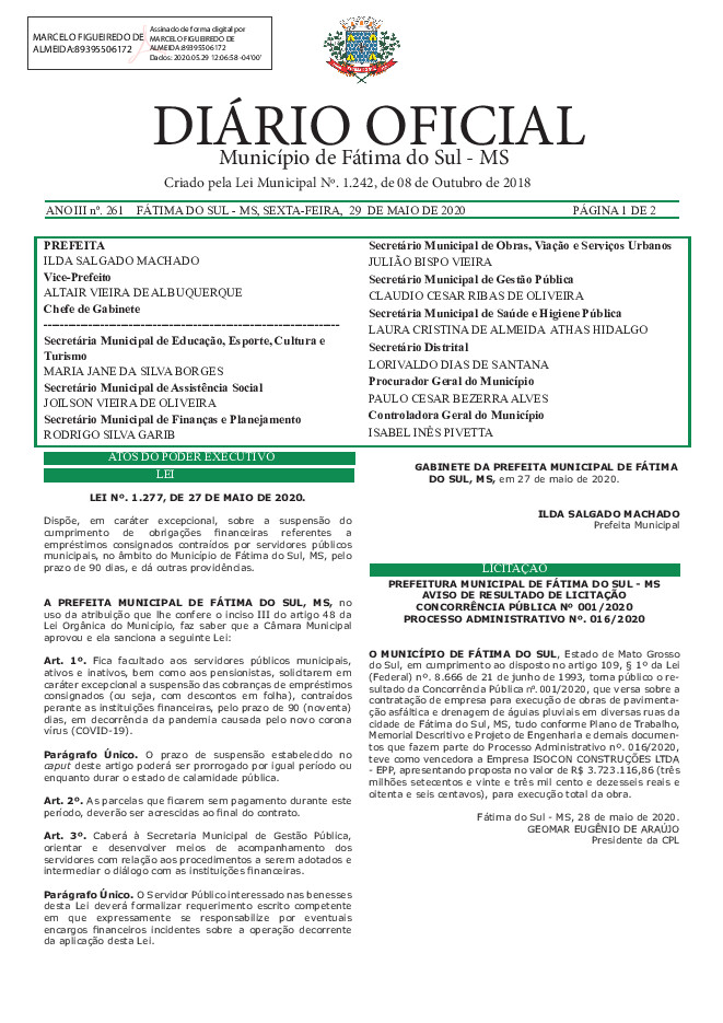 Diário Oficial - Edição nº 261