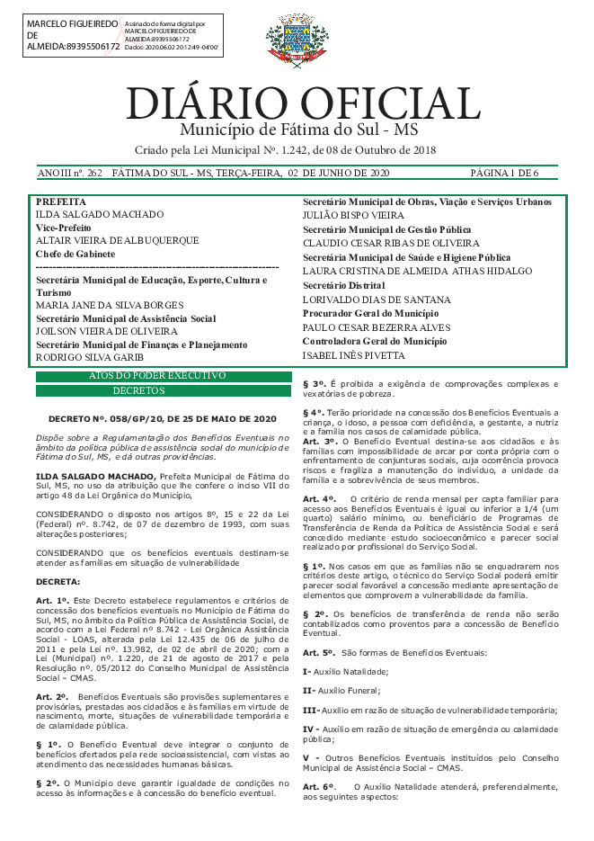 Diário Oficial - Edição nº 262