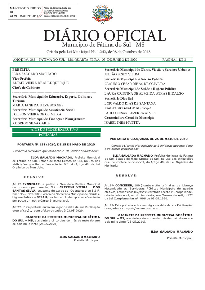 Diário Oficial - Edição nº 263