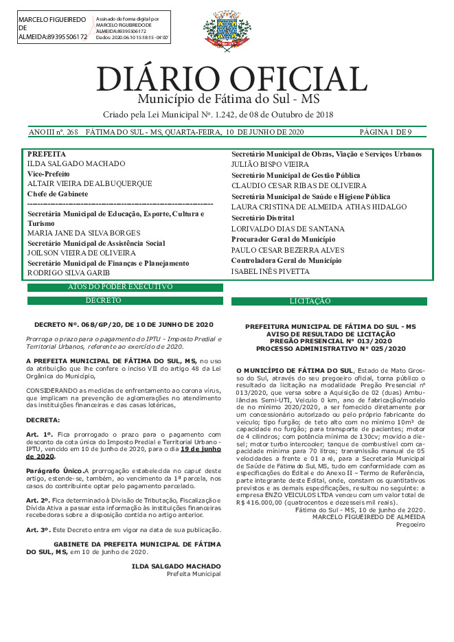 Diário Oficial - Edição nº 268