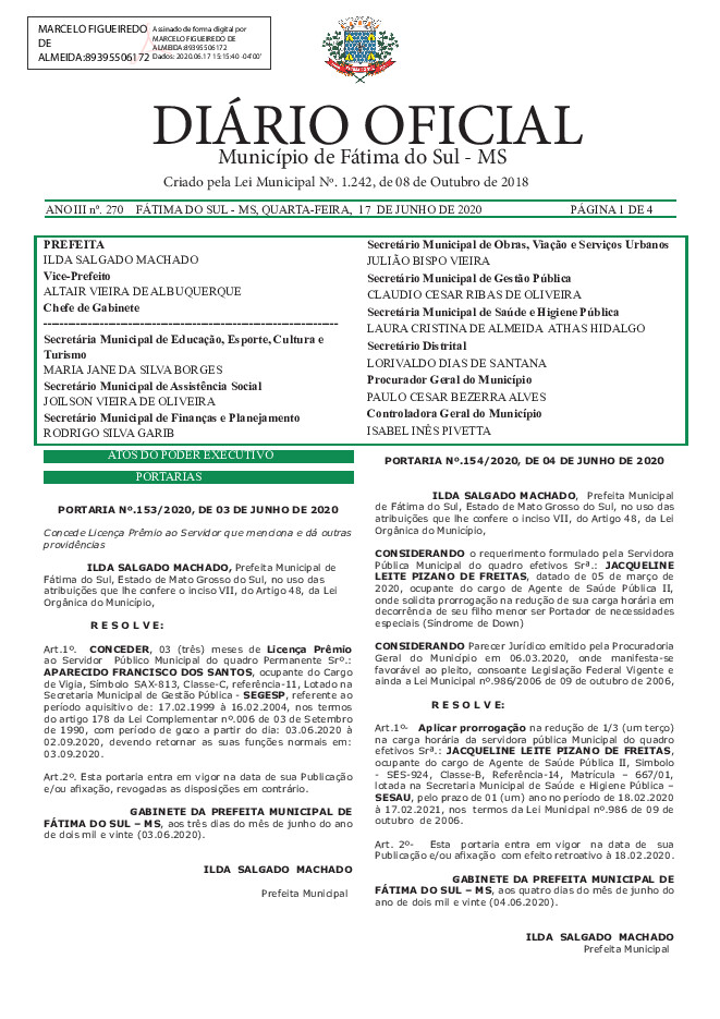 Diário Oficial - Edição nº 270