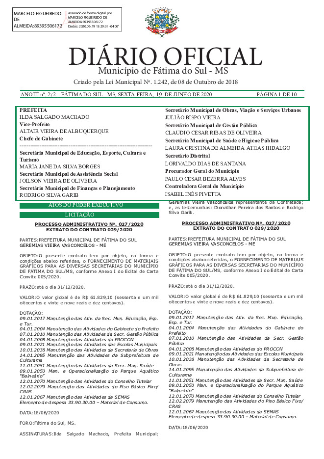 Diário Oficial - Edição nº 272