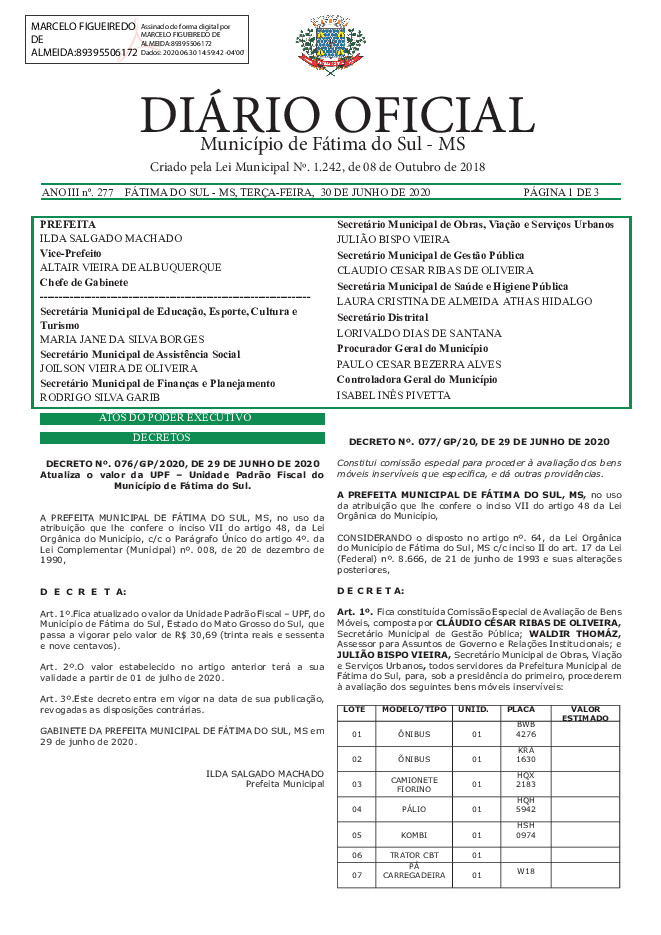 Diário Oficial - Edição nº 277