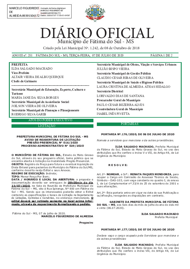 Diário Oficial - Edição nº 281