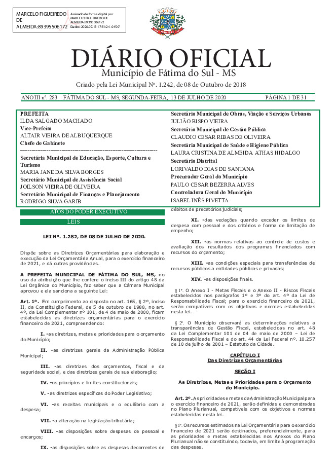 Diário Oficial - Edição nº 283