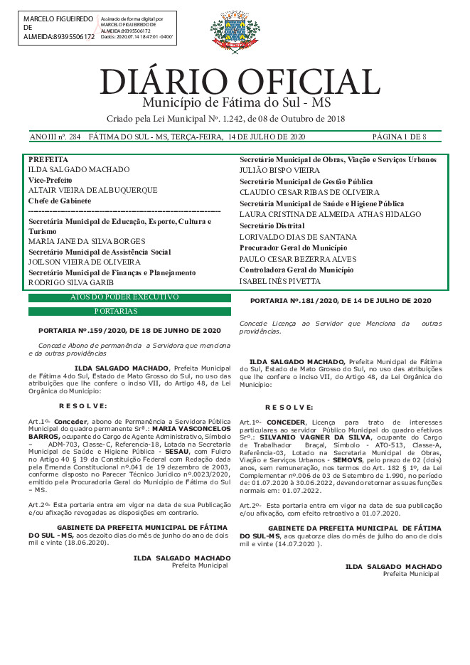 Diário Oficial - Edição nº 284