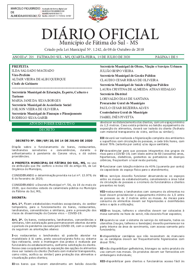 Diário Oficial - Edição nº 285