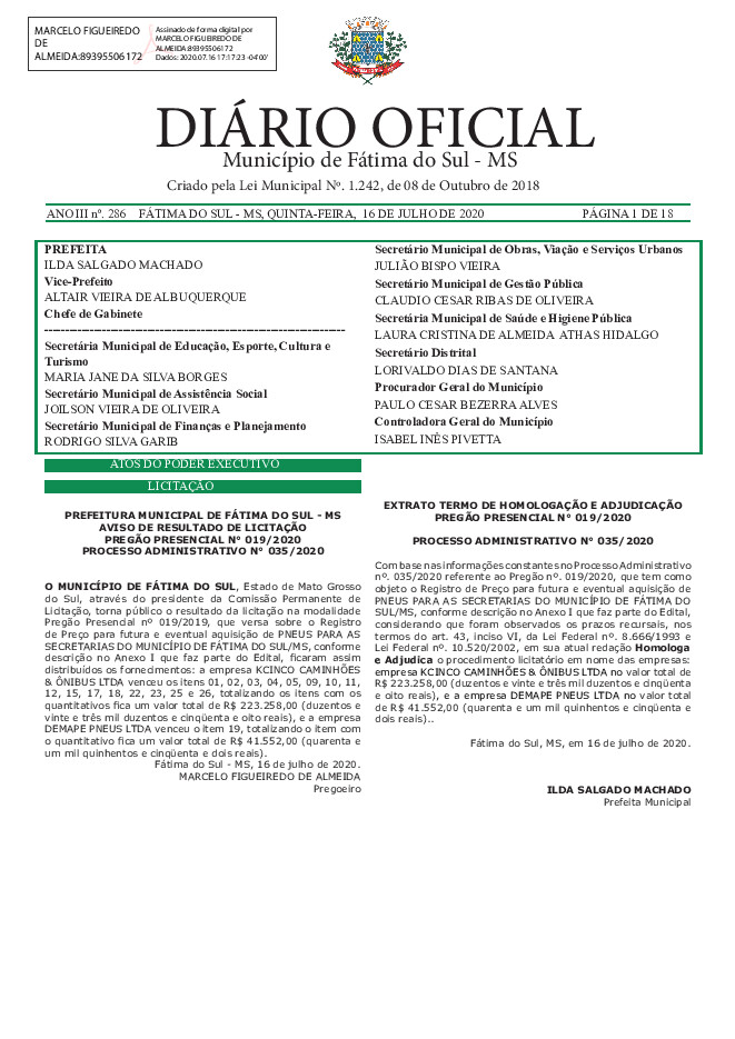 Diário Oficial - Edição nº 286