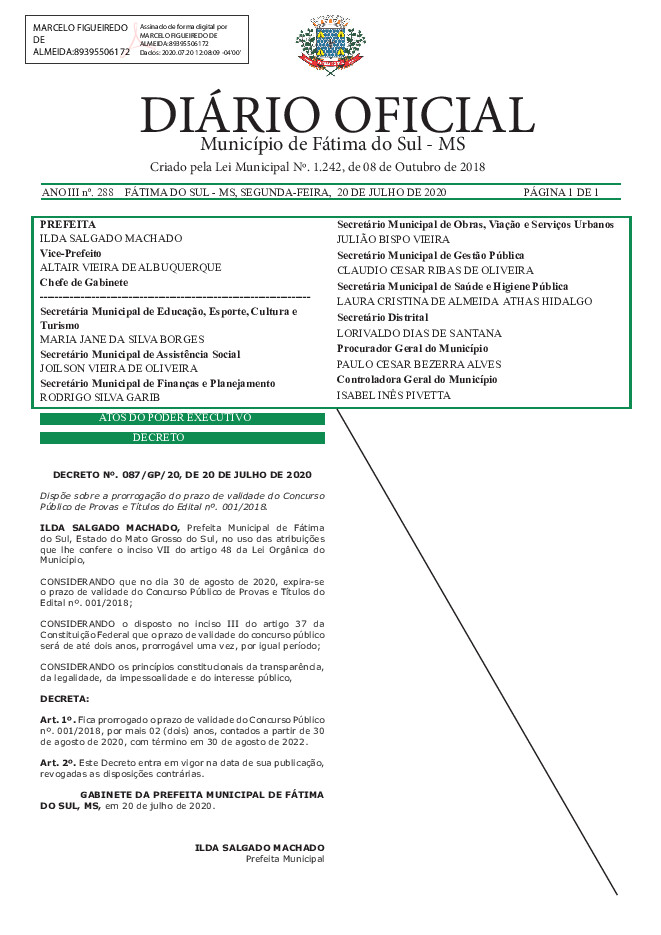 Diário Oficial - Edição nº 288