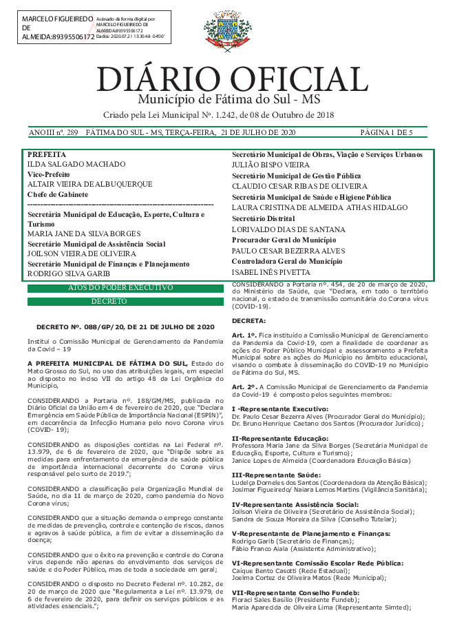 Diário Oficial - Edição nº 289