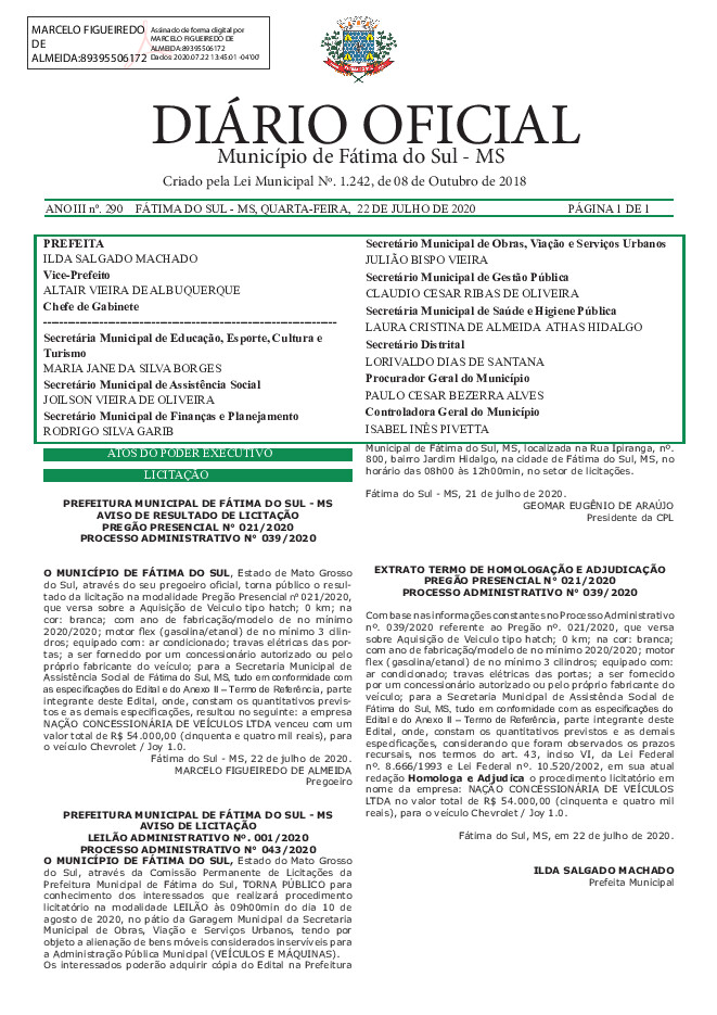 Diário Oficial - Edição nº 290