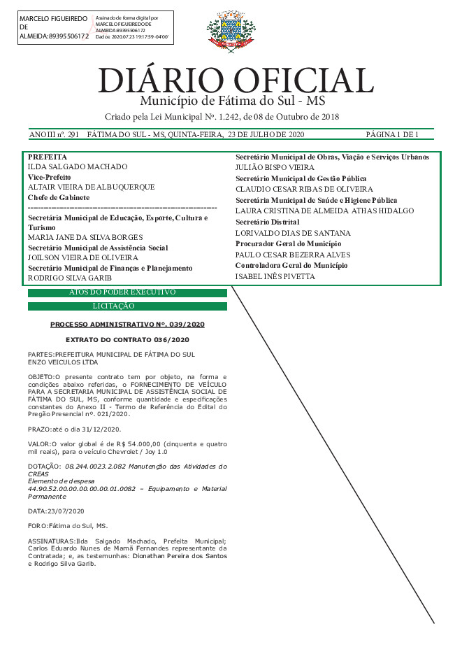 Diário Oficial - Edição nº 291