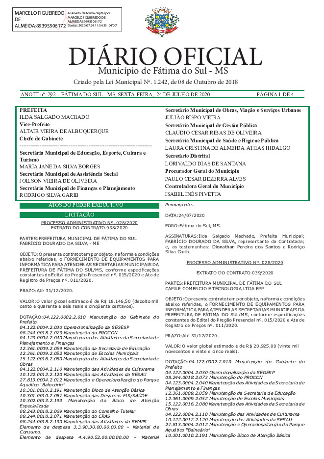 Diário Oficial - Edição nº 292