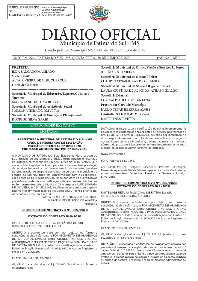 Diário Oficial - Edição nº 295