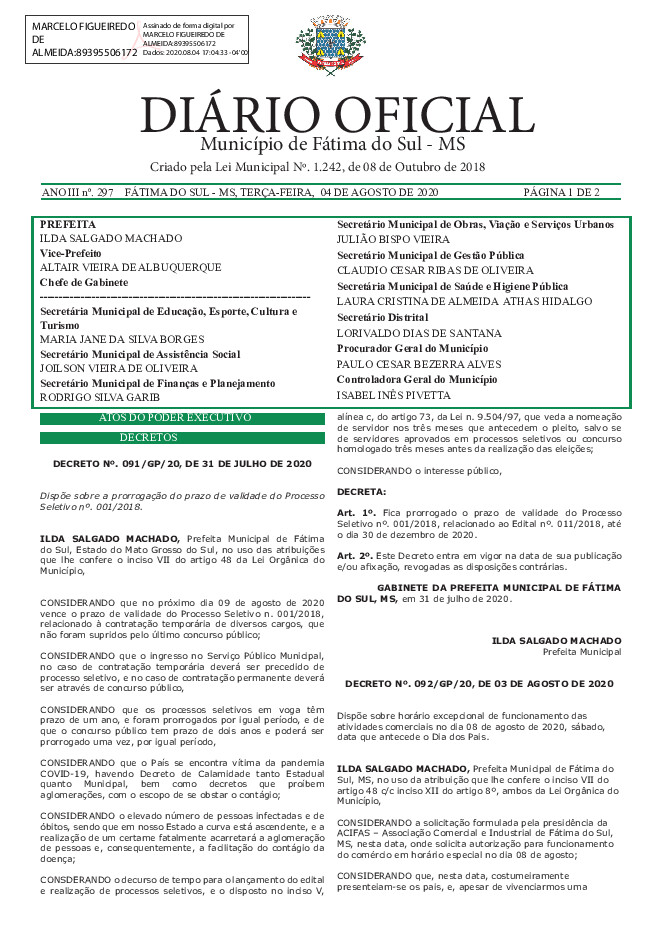 Diário Oficial - Edição nº 297