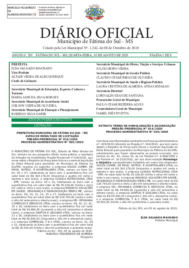 Diário Oficial - Edição nº 298