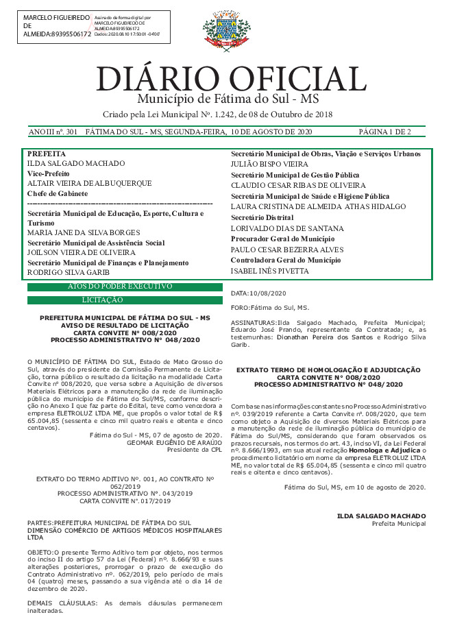 Diário Oficial - Edição nº 301