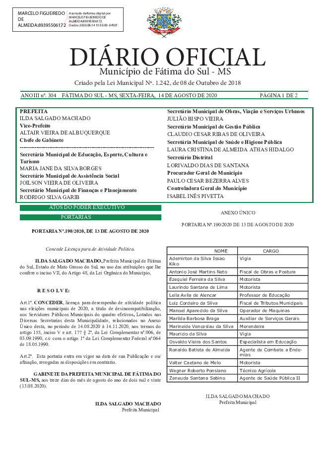 Diário Oficial - Edição nº 304