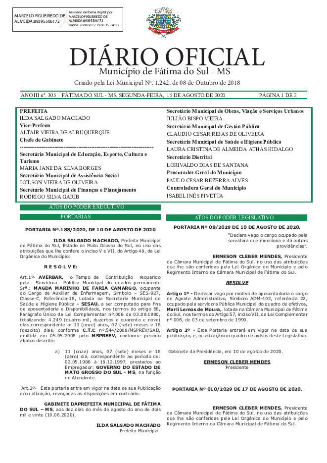 Diário Oficial - Edição nº 305