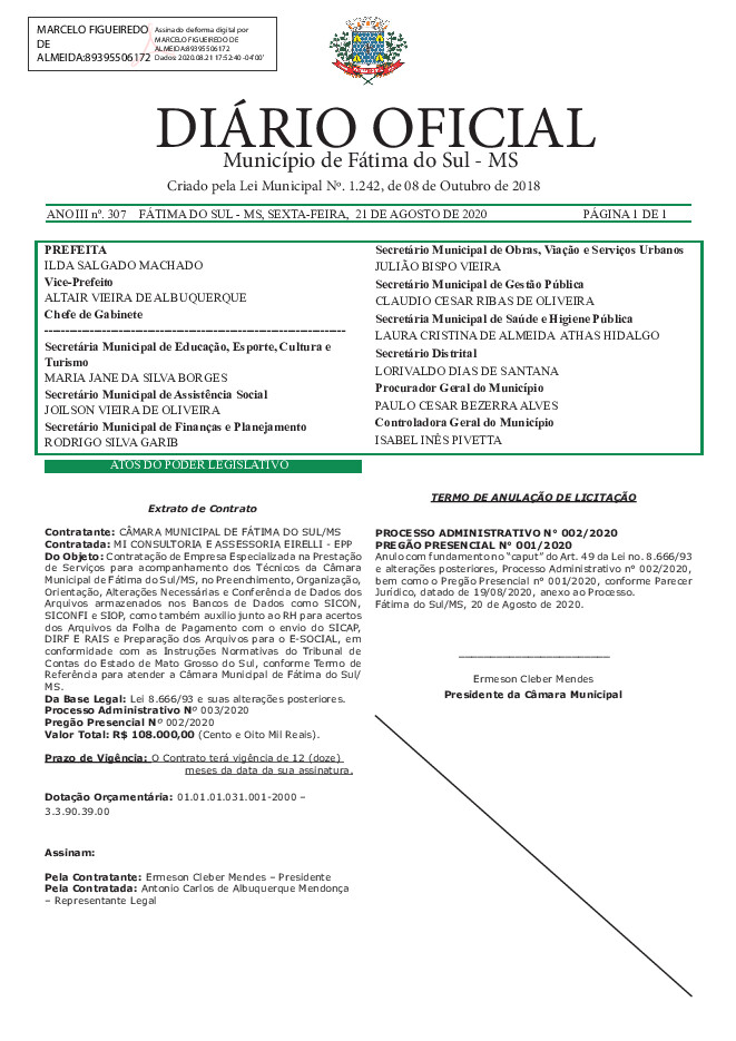 Diário Oficial - Edição nº 307