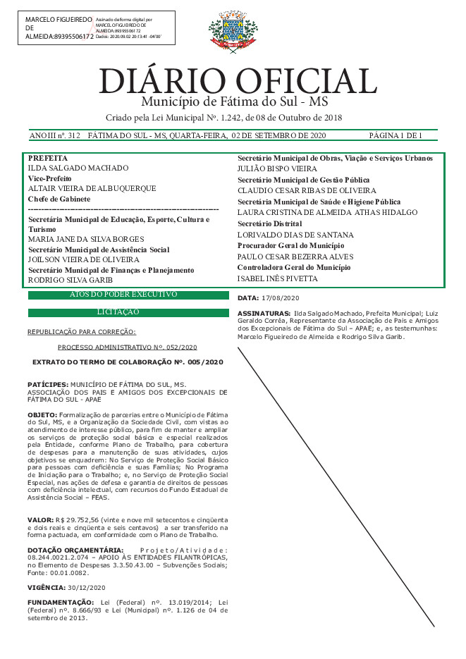 Diário Oficial - Edição nº 312