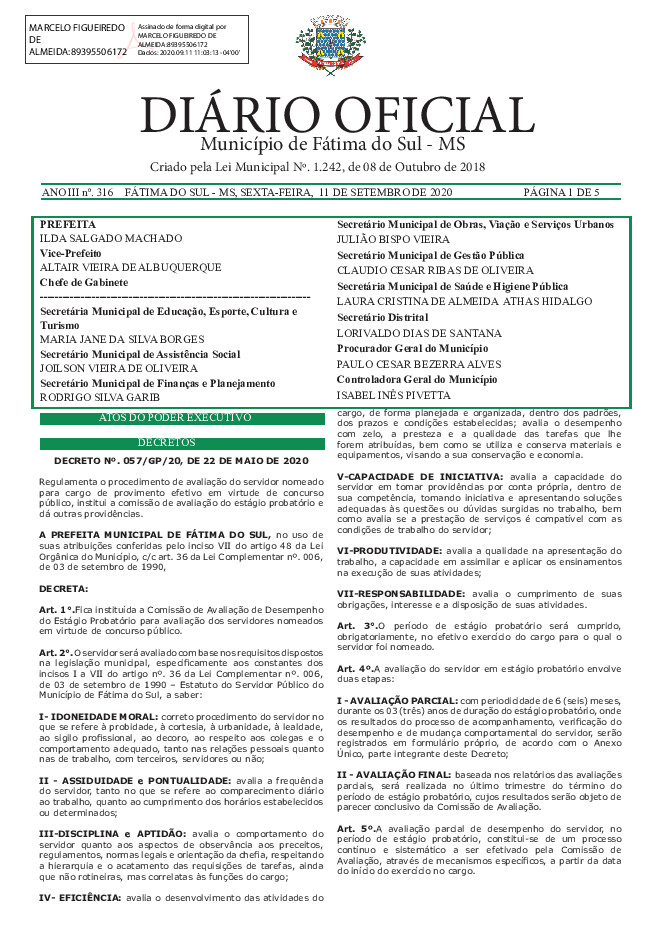 Diário Oficial - Edição nº 316