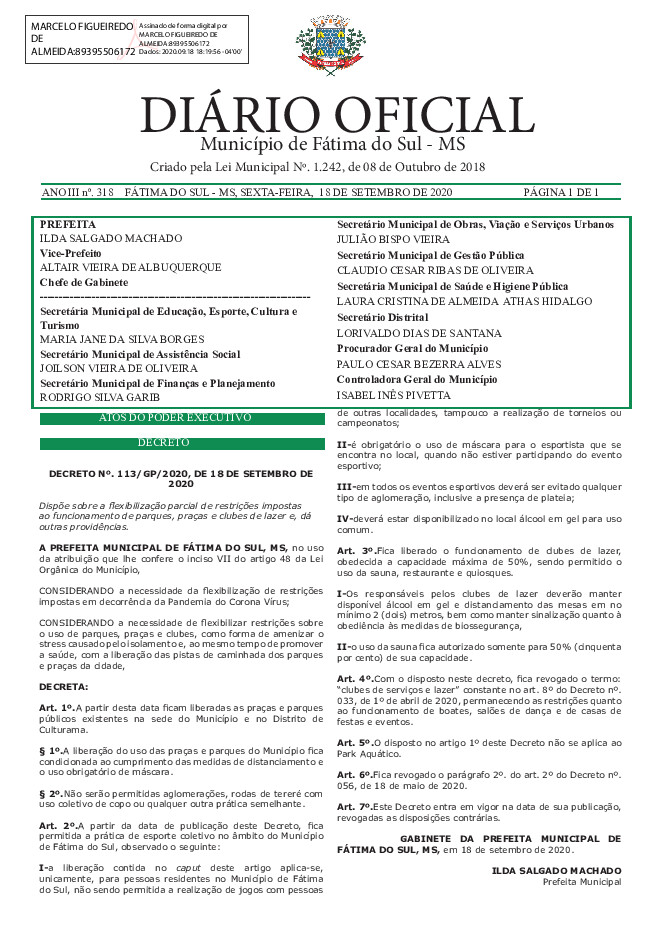 Diário Oficial - Edição nº 318