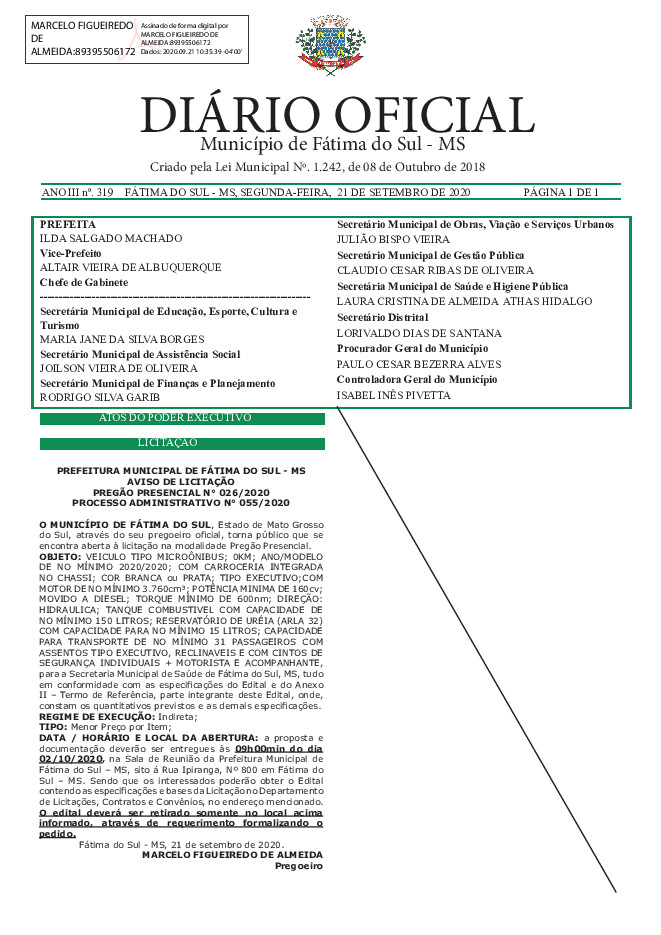 Diário Oficial - Edição nº 319