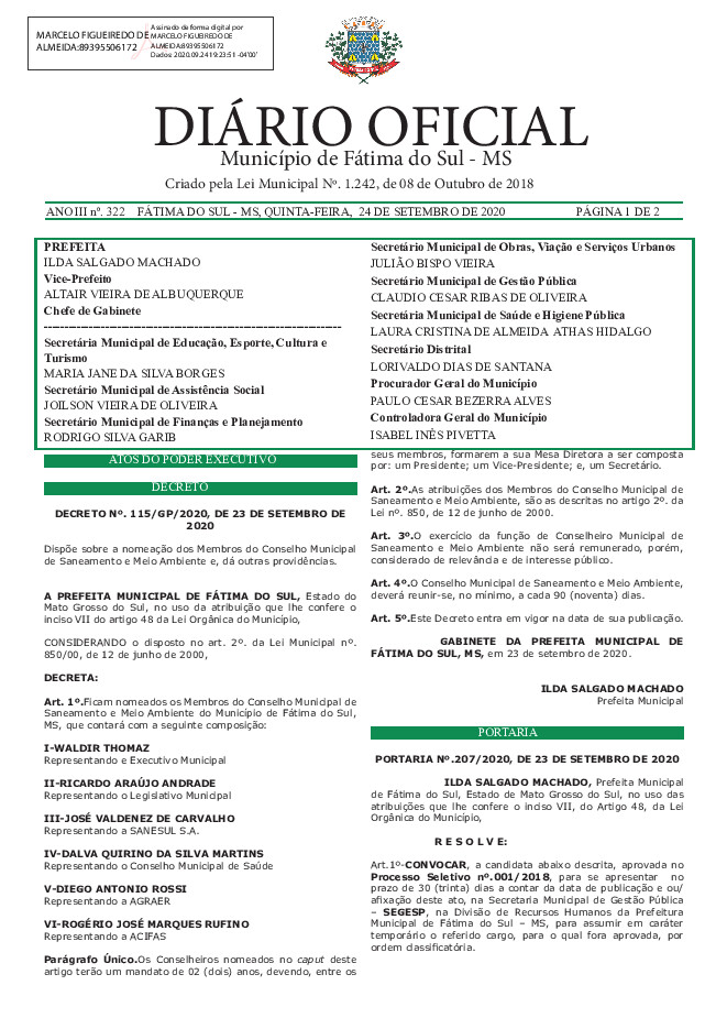 Diário Oficial - Edição nº 322