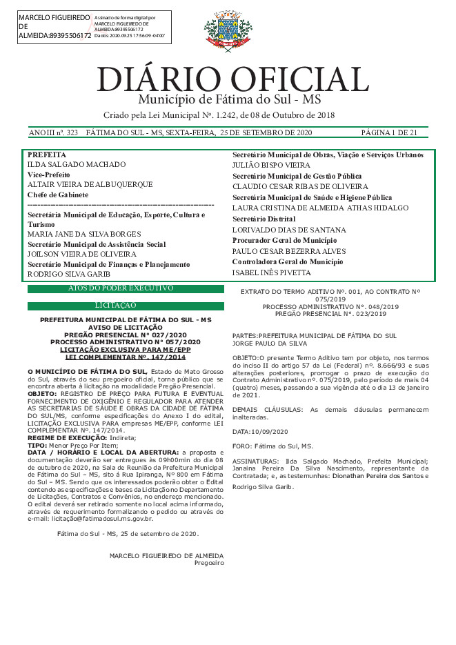 Diário Oficial - Edição nº 323