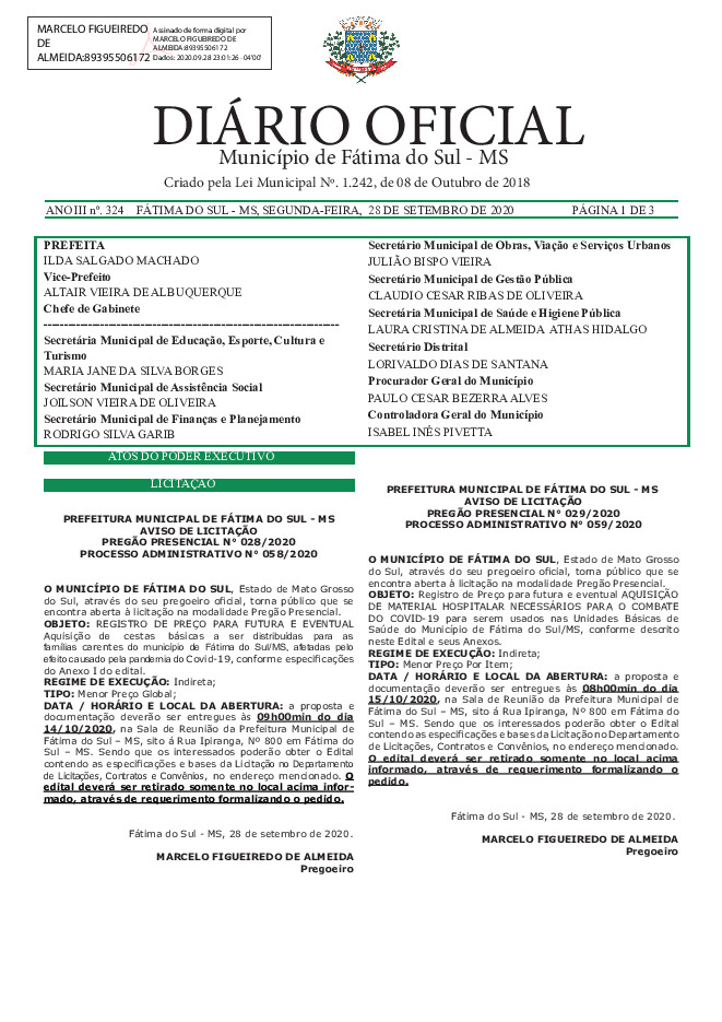 Diário Oficial - Edição nº 324