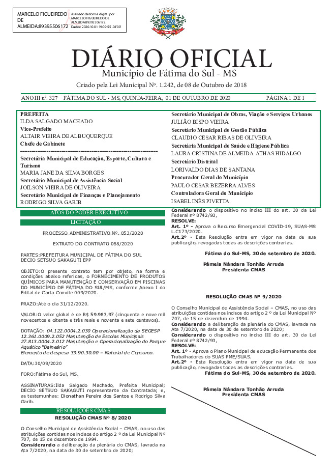 Diário Oficial - Edição nº 327