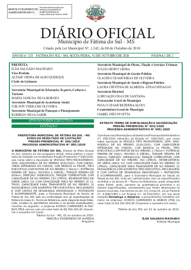 Diário Oficial - Edição nº 328