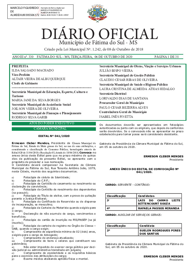 Diário Oficial - Edição nº 330