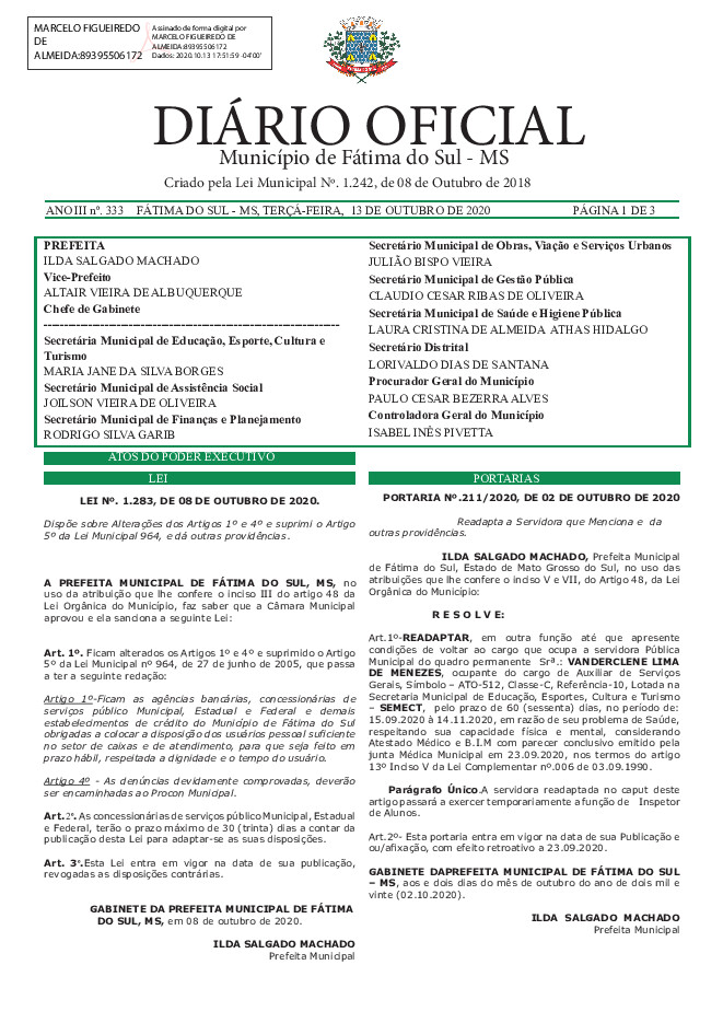 Diário Oficial - Edição nº 333